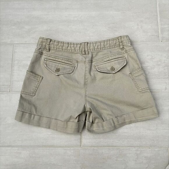 Dalia Collection Modern Fit Chino Shorts Khaki Beige Cargo Mid-Rise Pockets Sz 6 - Picture 4 of 8